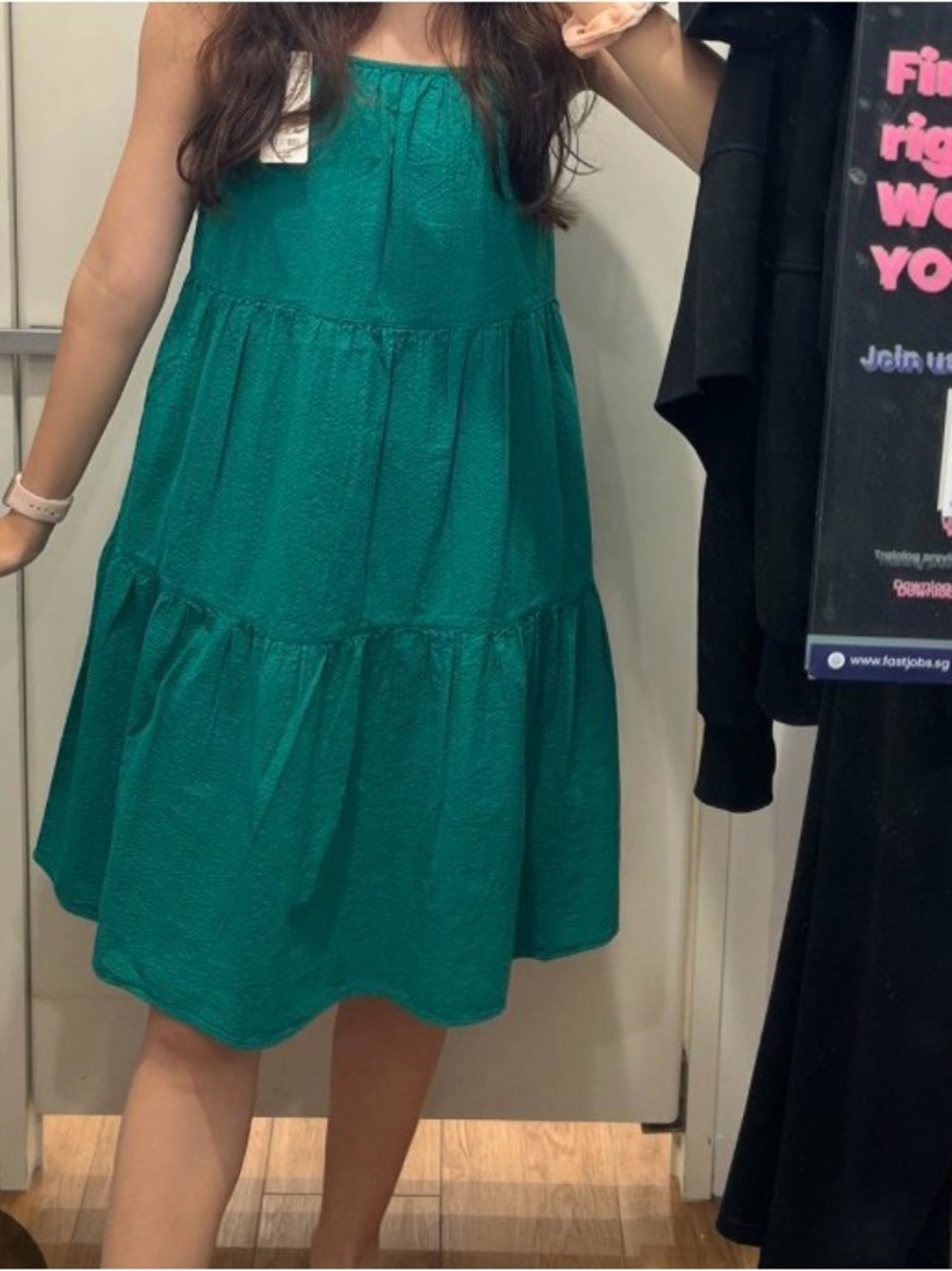Uniqlo green Tiered Midi Dress